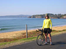 Going for a spin along Eden's beach